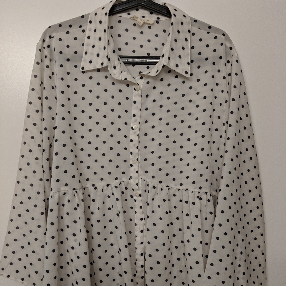 Polka dot high low blouse